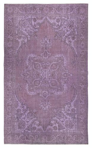 6x9.8 Ft Purple Area Rug For Modern Interiors, Hand Knotted In Turkey