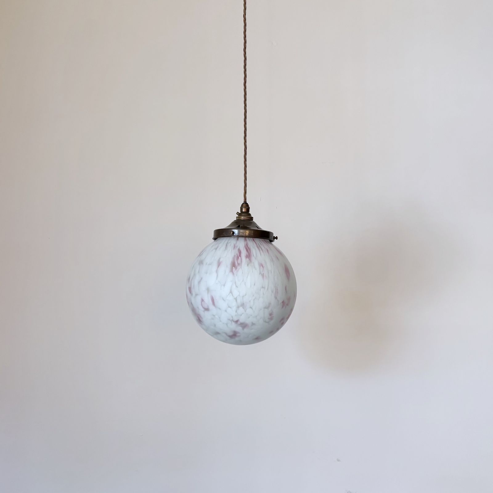 Pink Mottled Glass Globe Shade photo furniture