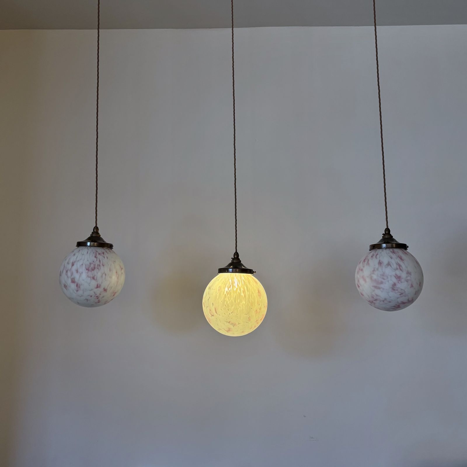 Pink Mottled Glass Globe Shade photo 195.0