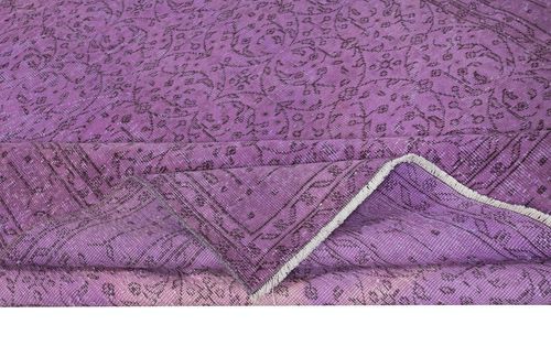 6.8x10 Ft Modern Purple Color Rug, Handmade Turkish Carpet, Bohemian Home Decor photo for sale