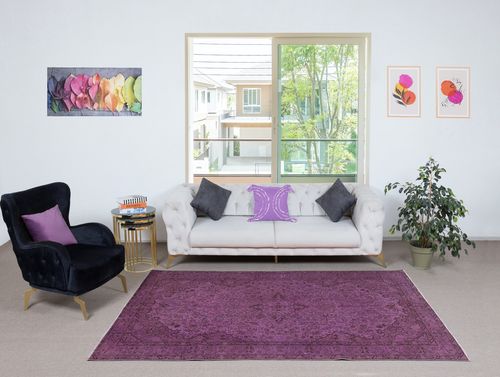 5.4x8.8 Ft Purple Color Handmade Area Rug From Turkey, Great 4 Modern Interiors photo furniture