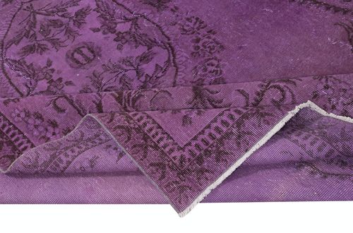 7x10.5 Ft Modern Purple Color Rug, Handmade Turkish Carpet, Bohemian Home Decor photo for sale