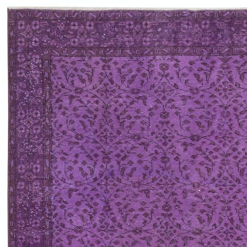 5.5x9.3 Ft Modern Anti Bacterial Area Rug In Purple, Hand Made In Turkey photo Textiles