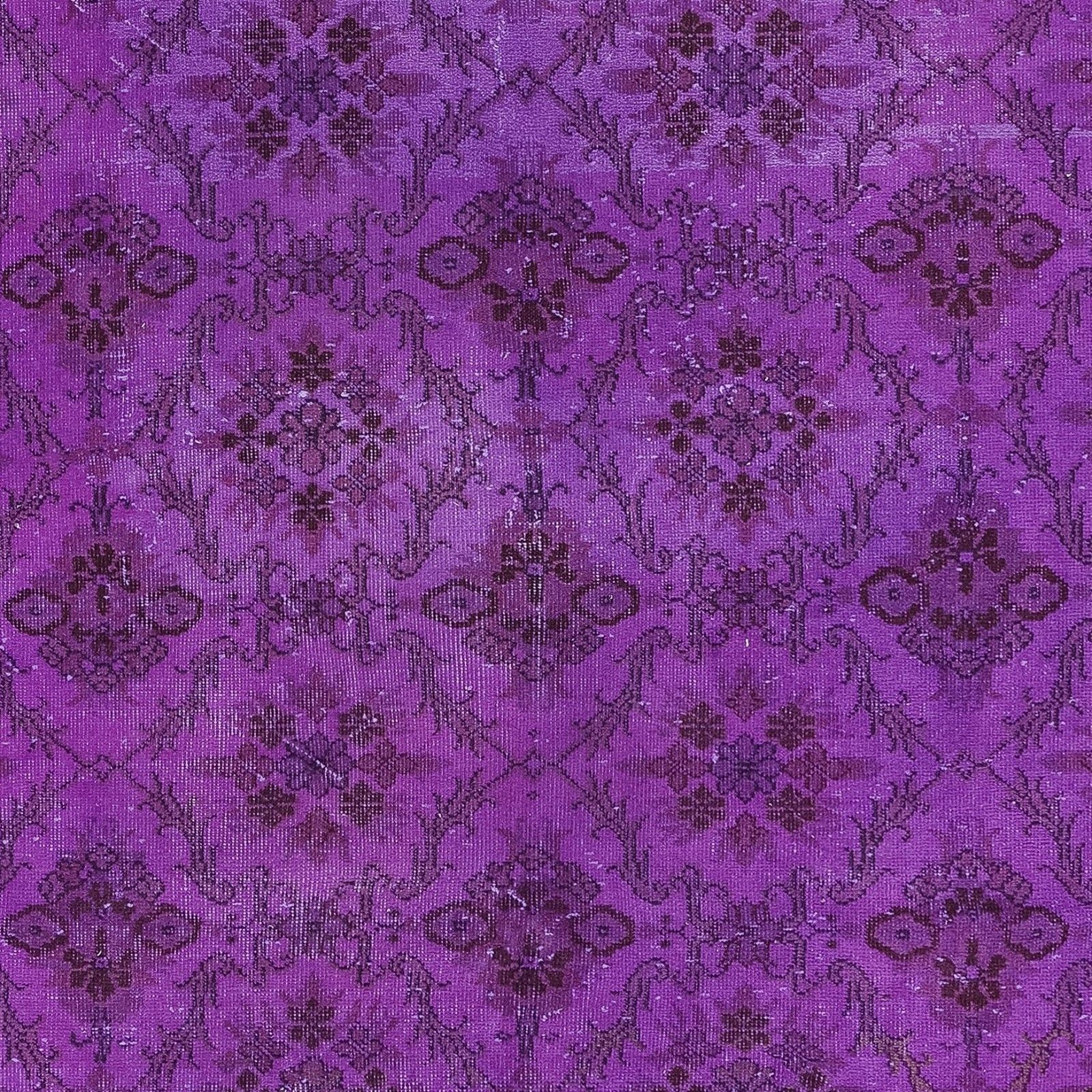 6.2x10 Ft Purple Contemporary Area Rug With Floral Design, Handknotted In Turkey photo 531.0