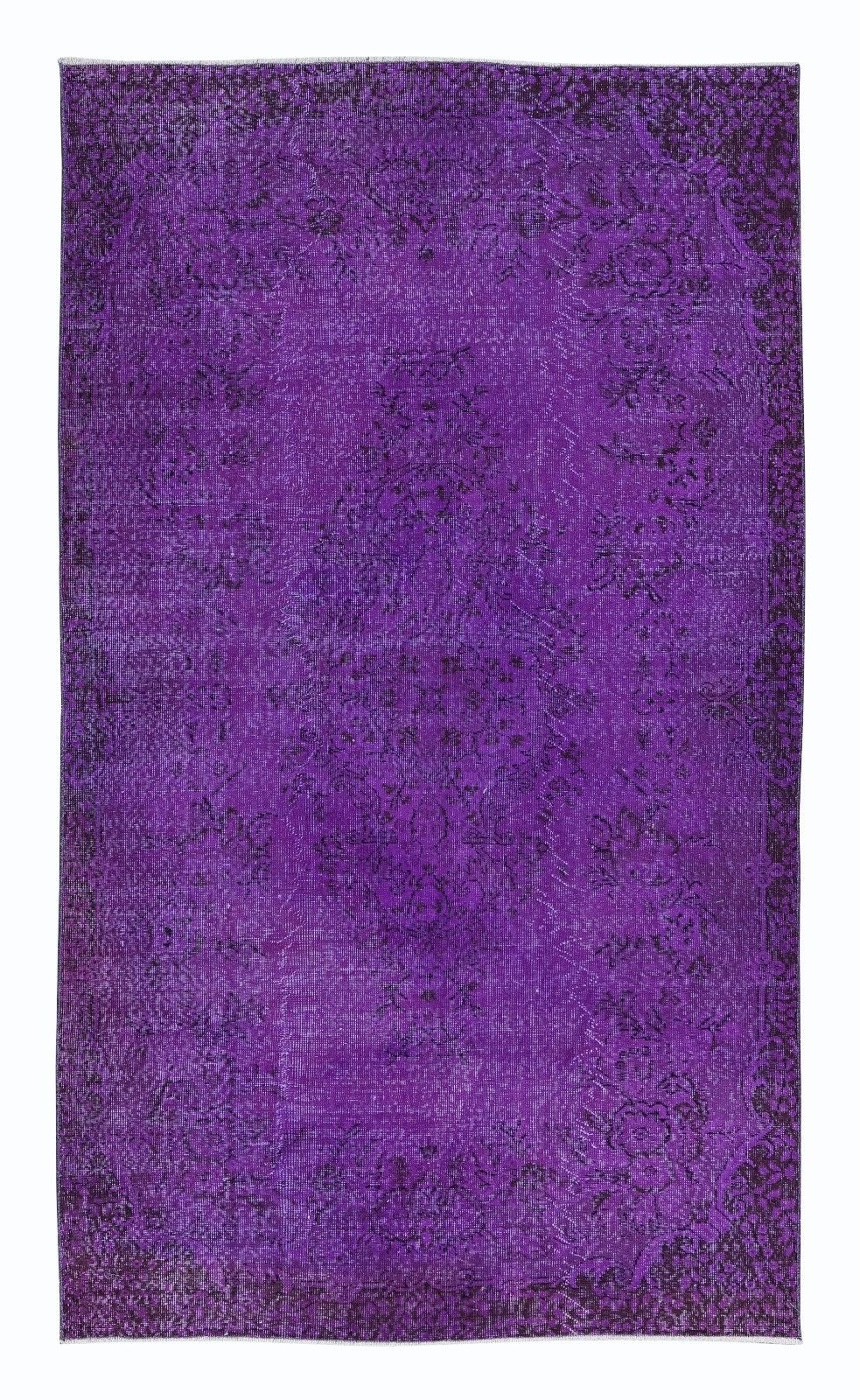 5.3x9 Ft Modern Violet Purple Carpet, Handmade Turkish Rug, Bohemian Home Decor