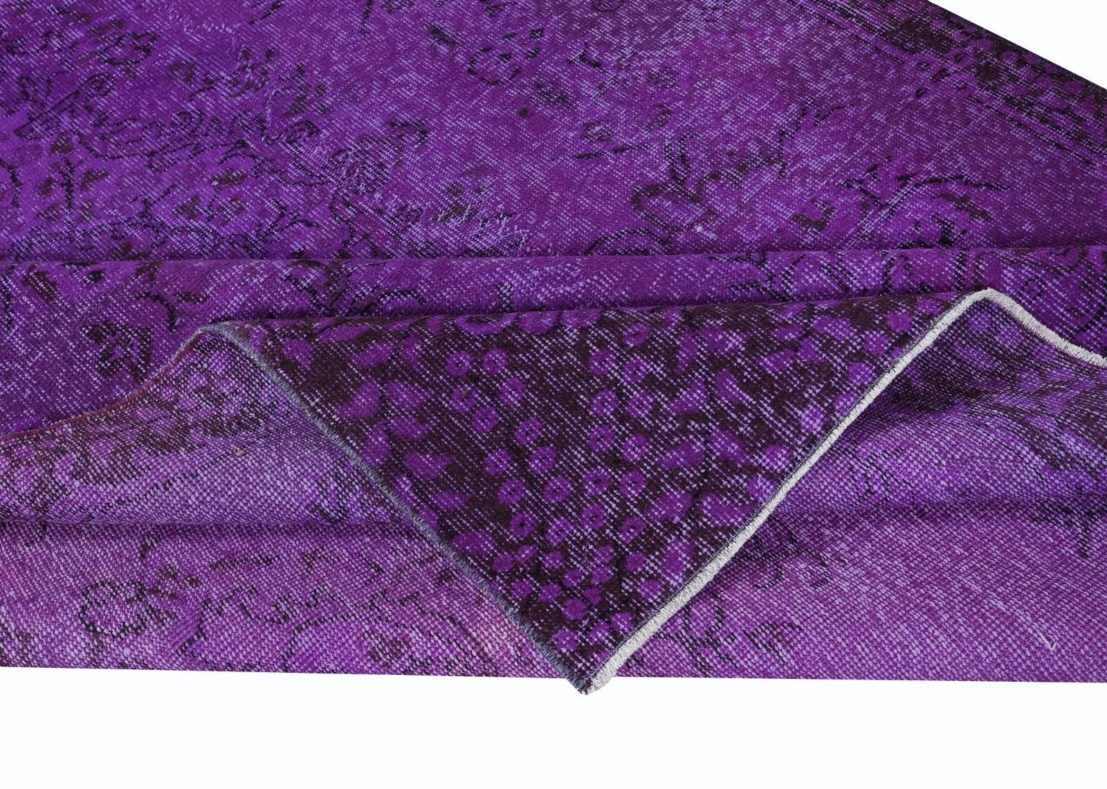 5.3x9 Ft Modern Violet Purple Carpet, Handmade Turkish Rug, Bohemian Home Decor photo for sale