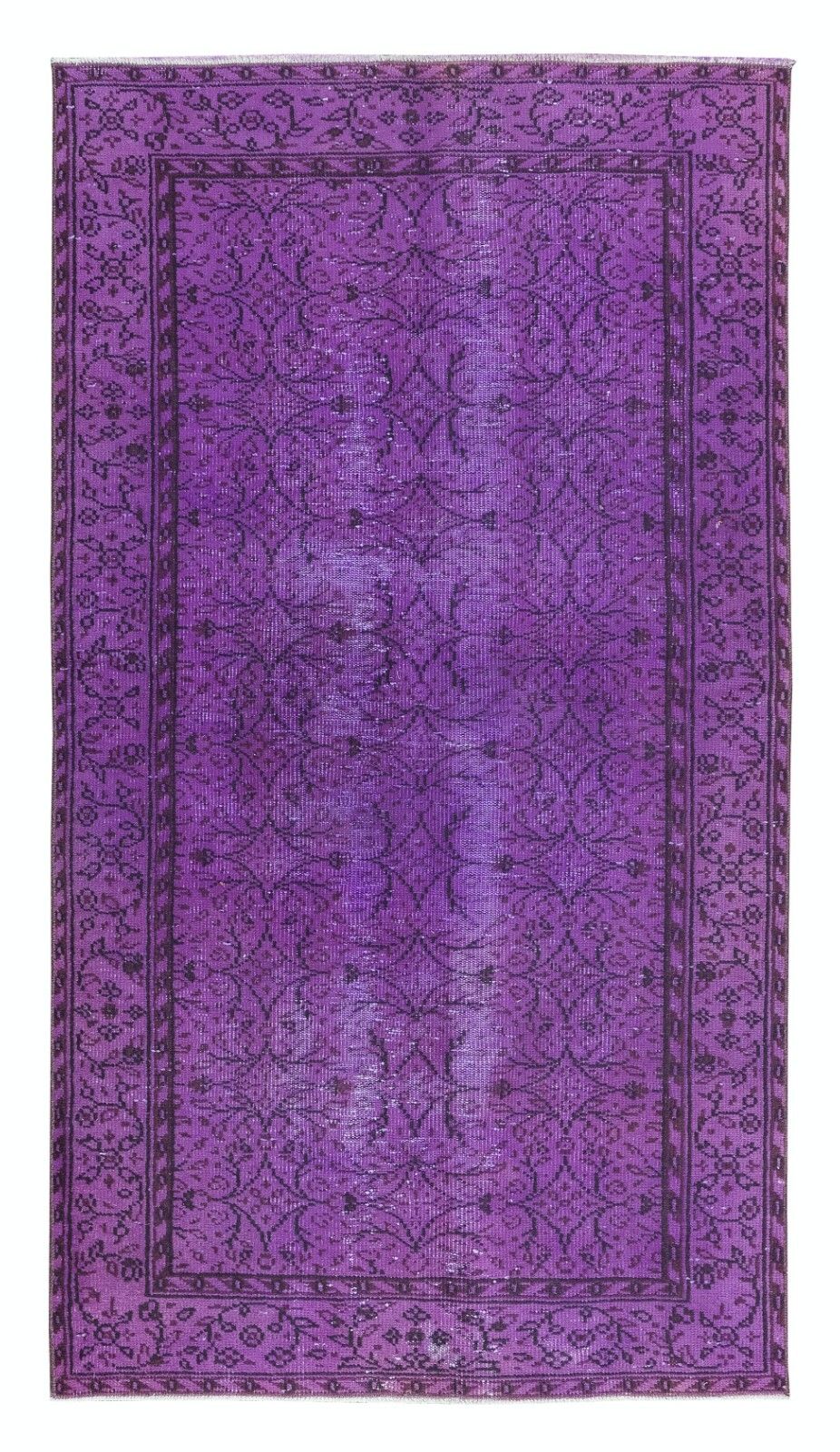 4.2x7.6 Ft Contemporary Living Room Carpet In Purple, Handmade Turkish Area Rug