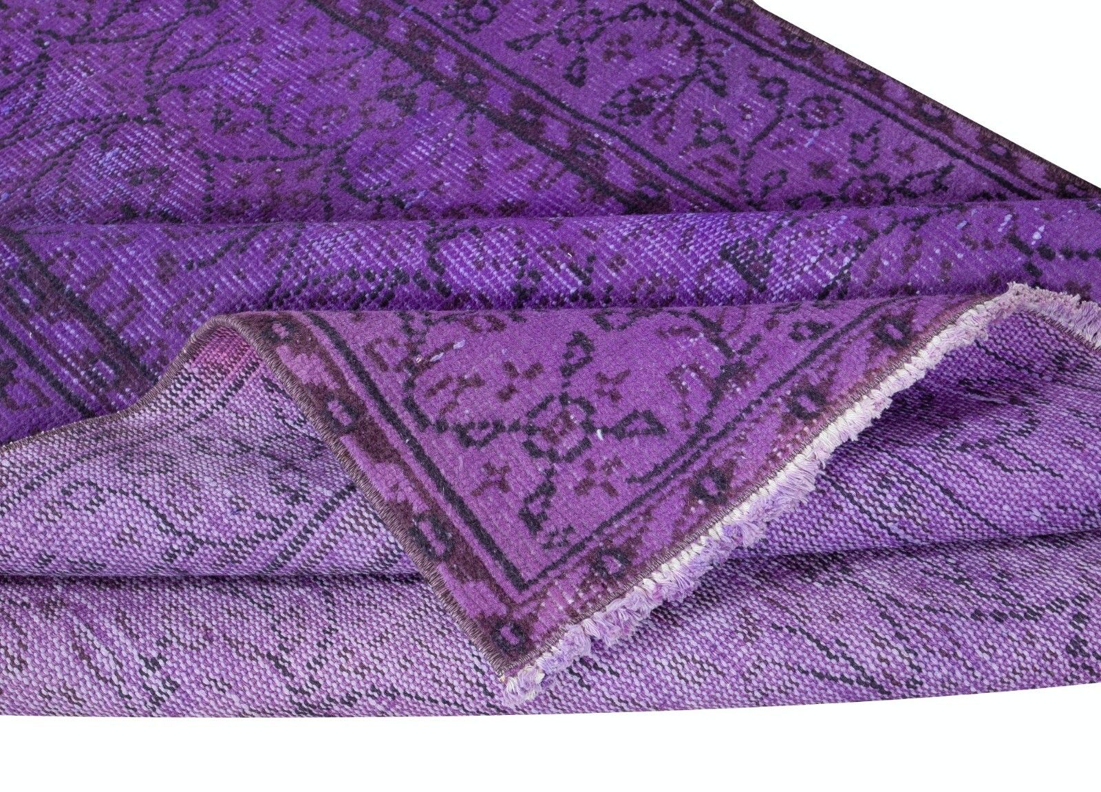 4.2x7.6 Ft Contemporary Living Room Carpet In Purple, Handmade Turkish Area Rug photo for sale