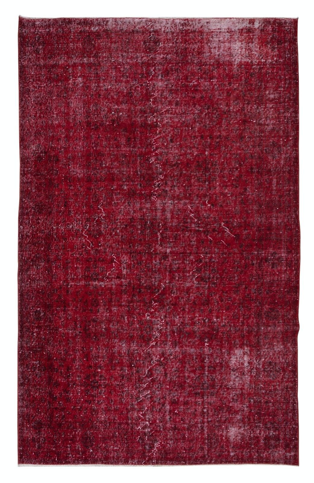 5.7x9 Ft Contemporary Area Rug In Red, Handmade In Turkey, Home Decor Carpet