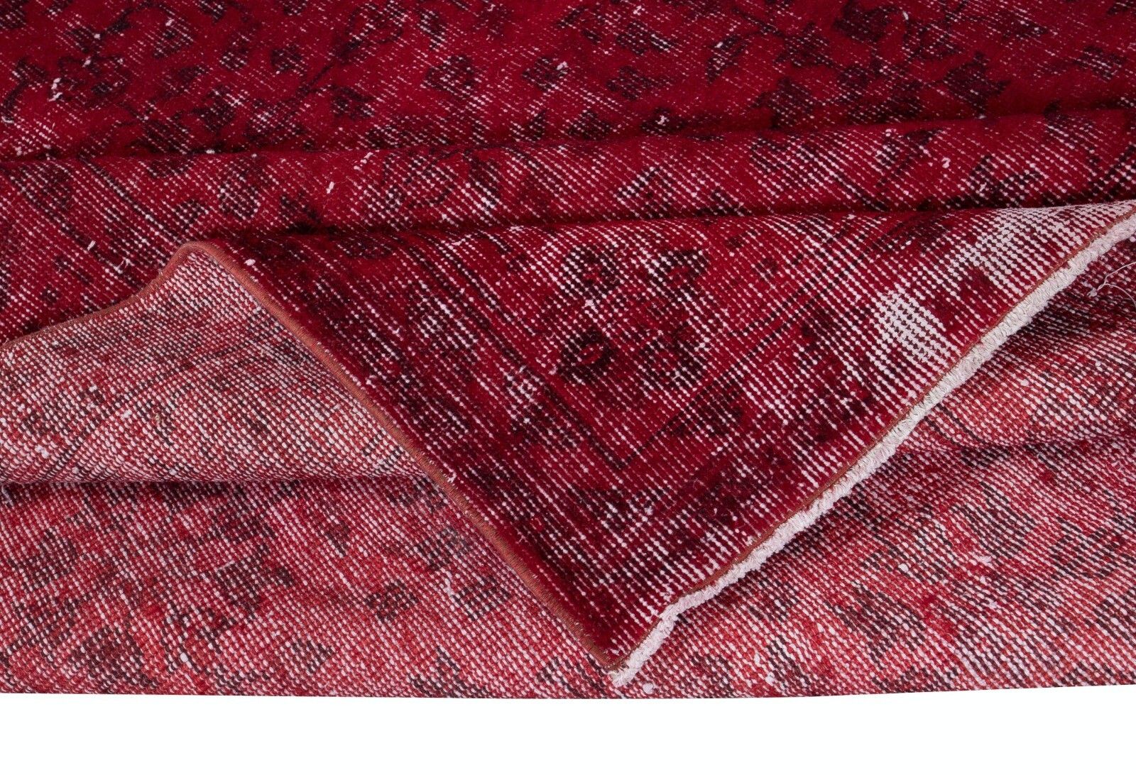 5.7x9 Ft Contemporary Area Rug In Red, Handmade In Turkey, Home Decor Carpet photo for sale