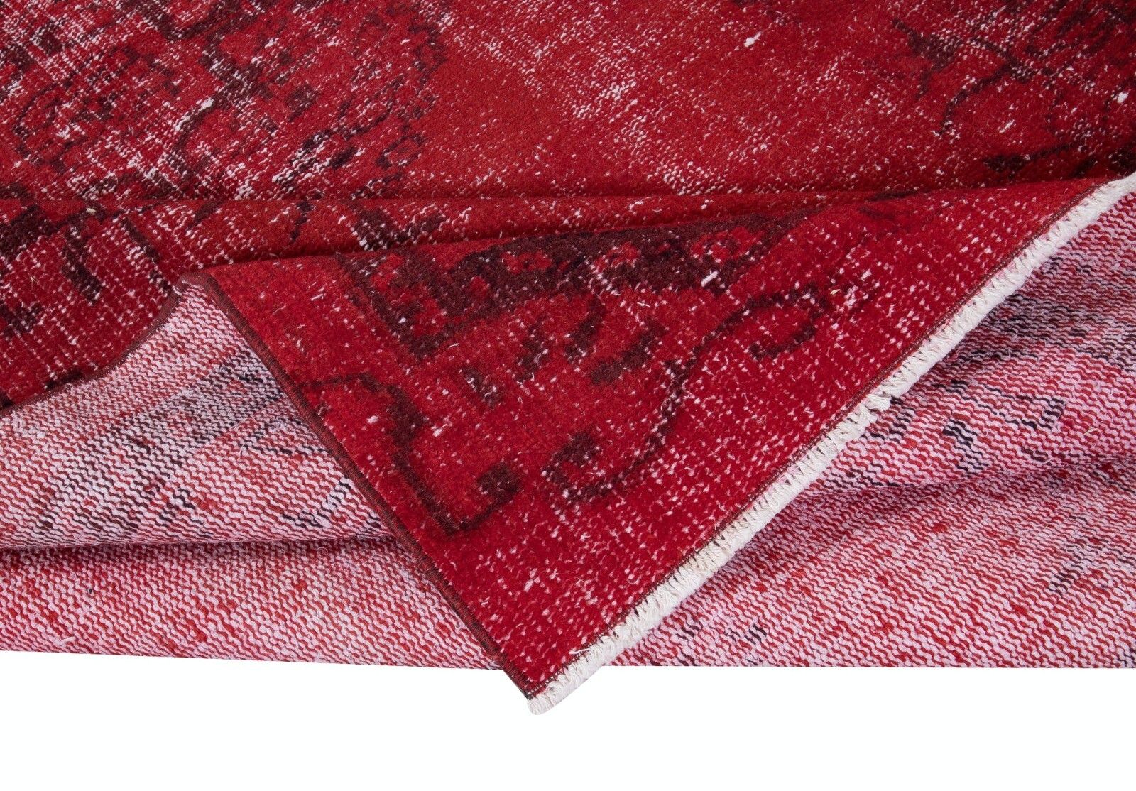 5.5x9.2 Ft Modern Area Rug In Red, Handwoven And Handknotted In Turkey photo for sale