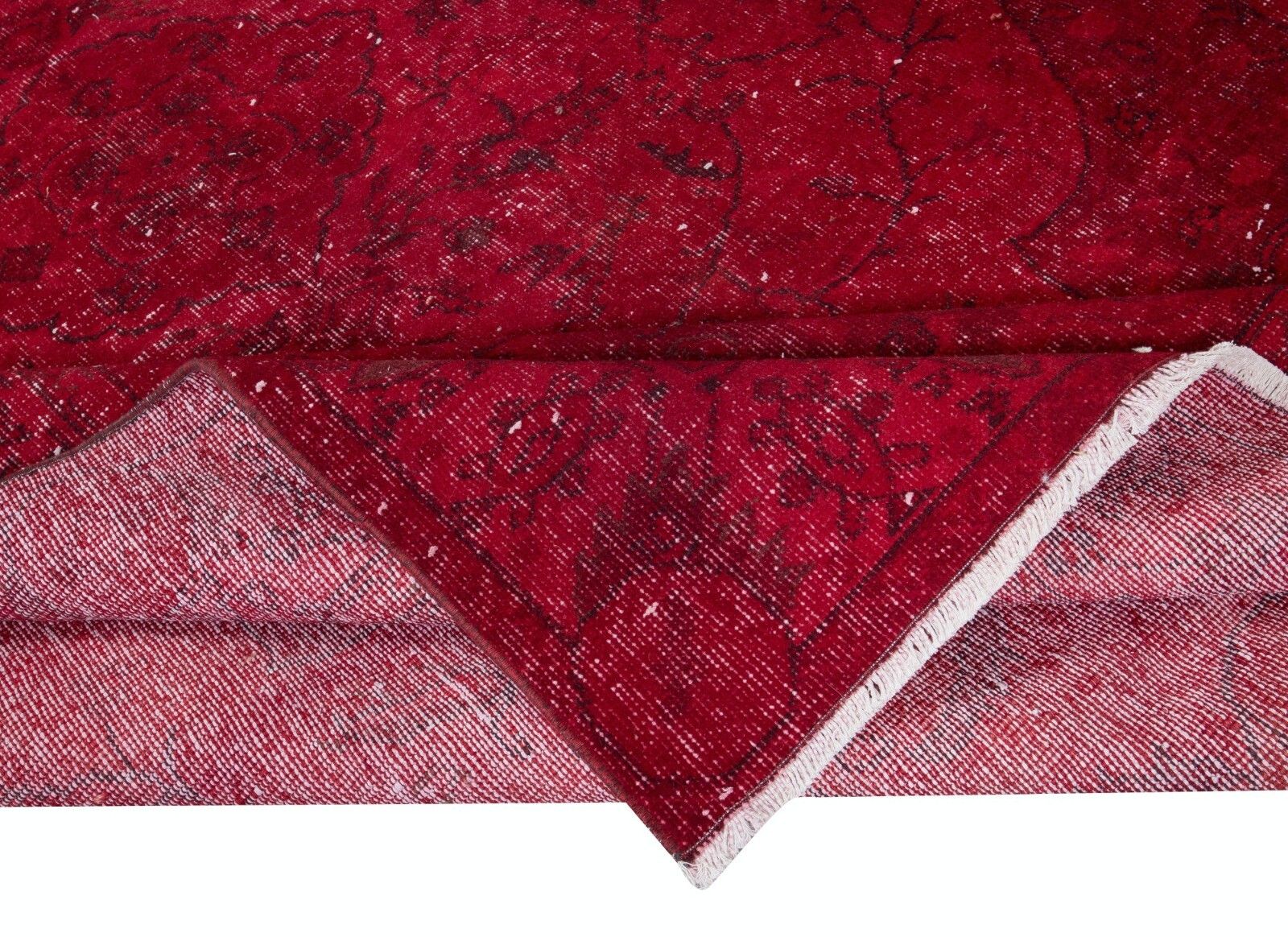 6x9.8 Ft One Of A Kind Red Wool Area Rug, Room Size Handmade Turkish Carpet photo for sale
