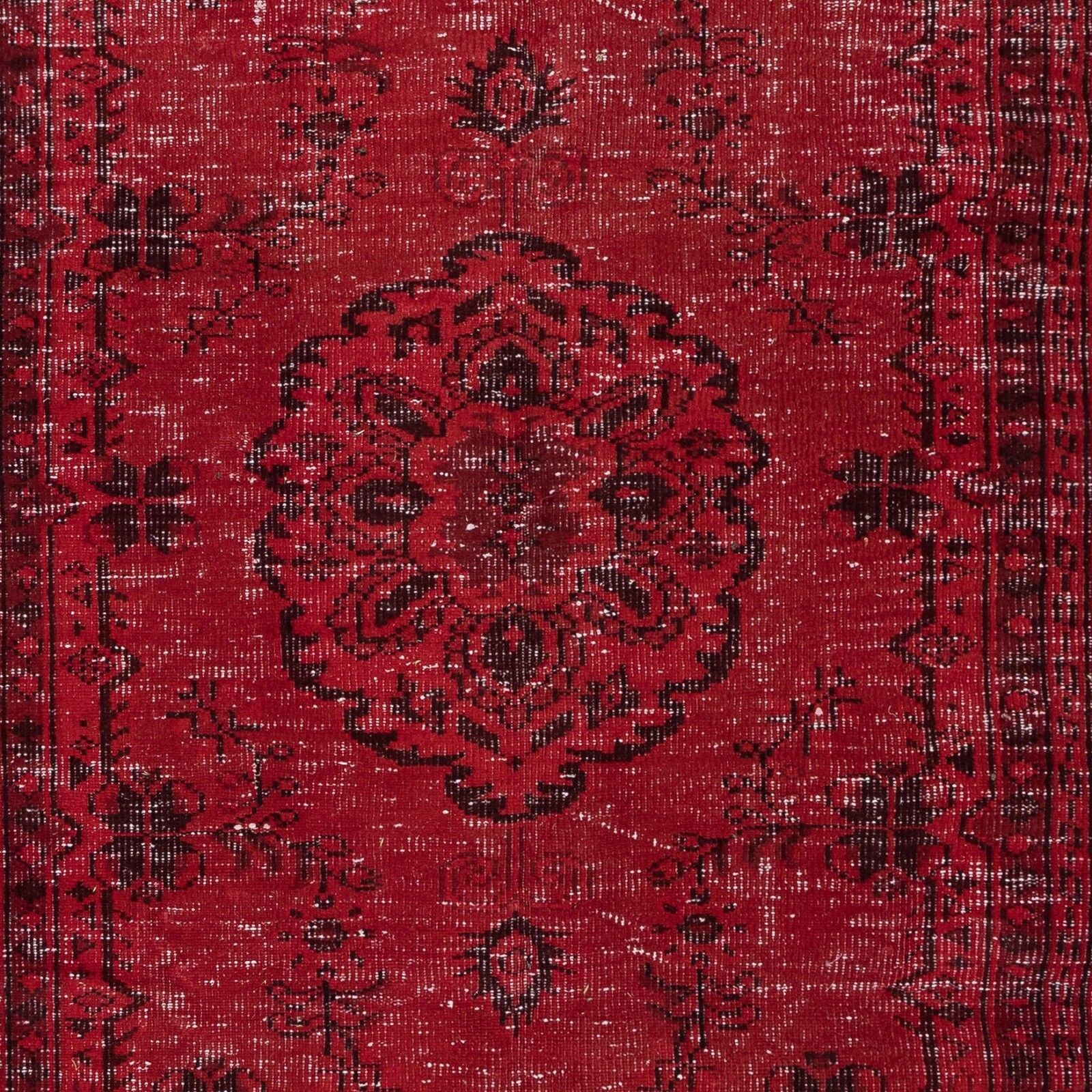 5.6x9 Ft Modern & Contemporary Rug In Dark Red, Handmade Turkish Wool Carpet photo 436.0