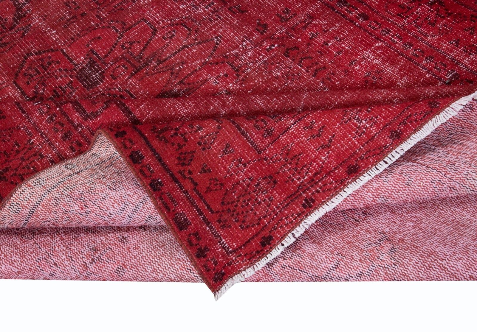 5x8.3 Ft Red Handmade Room Size Rug, Wool And Cotton Carpet From Turkey photo for sale