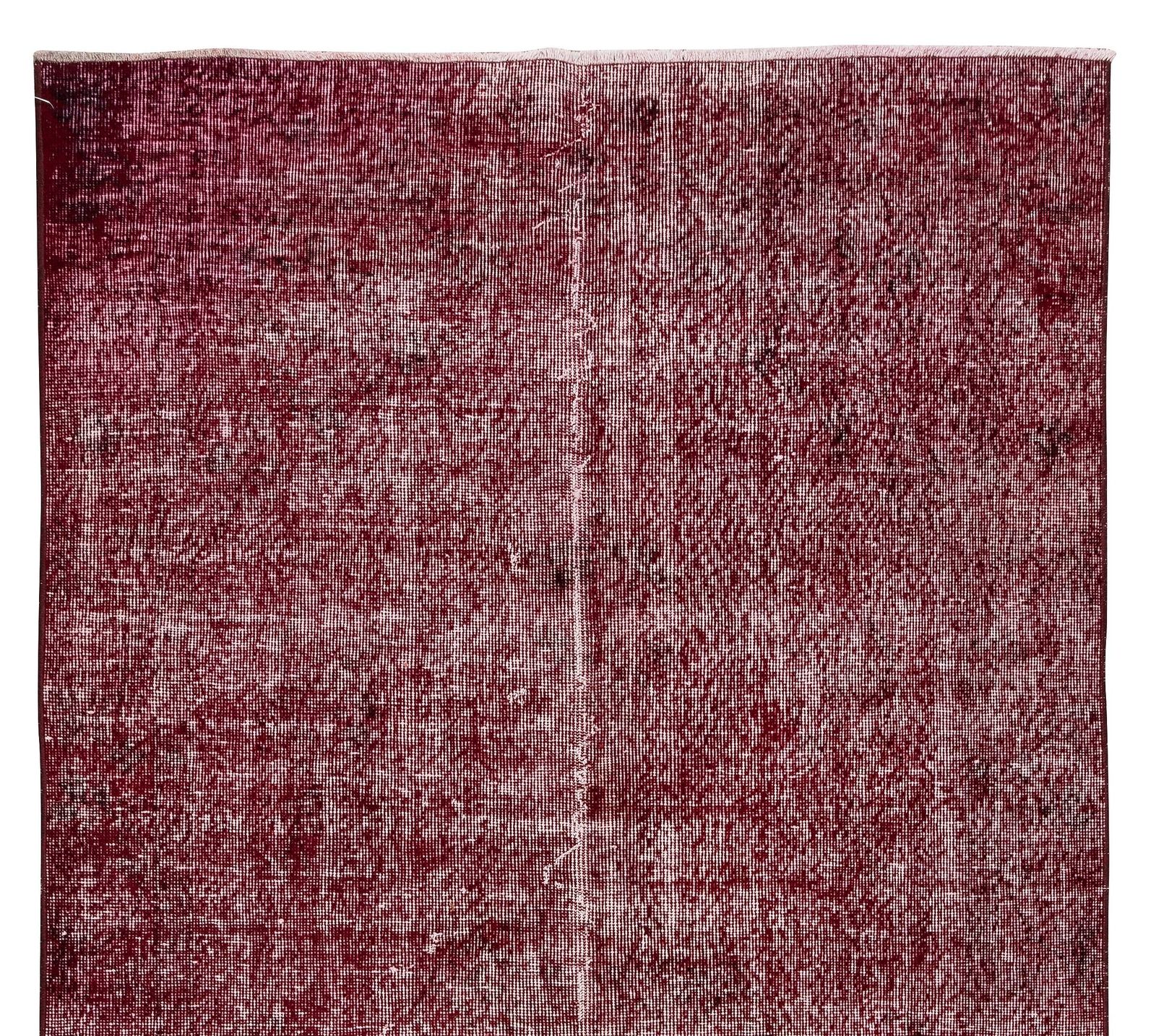 4.8x8.8 Ft 1960s Handmade Turkish Rug Re Dyed In Red, Ideal For Modern Interiors photo Textiles
