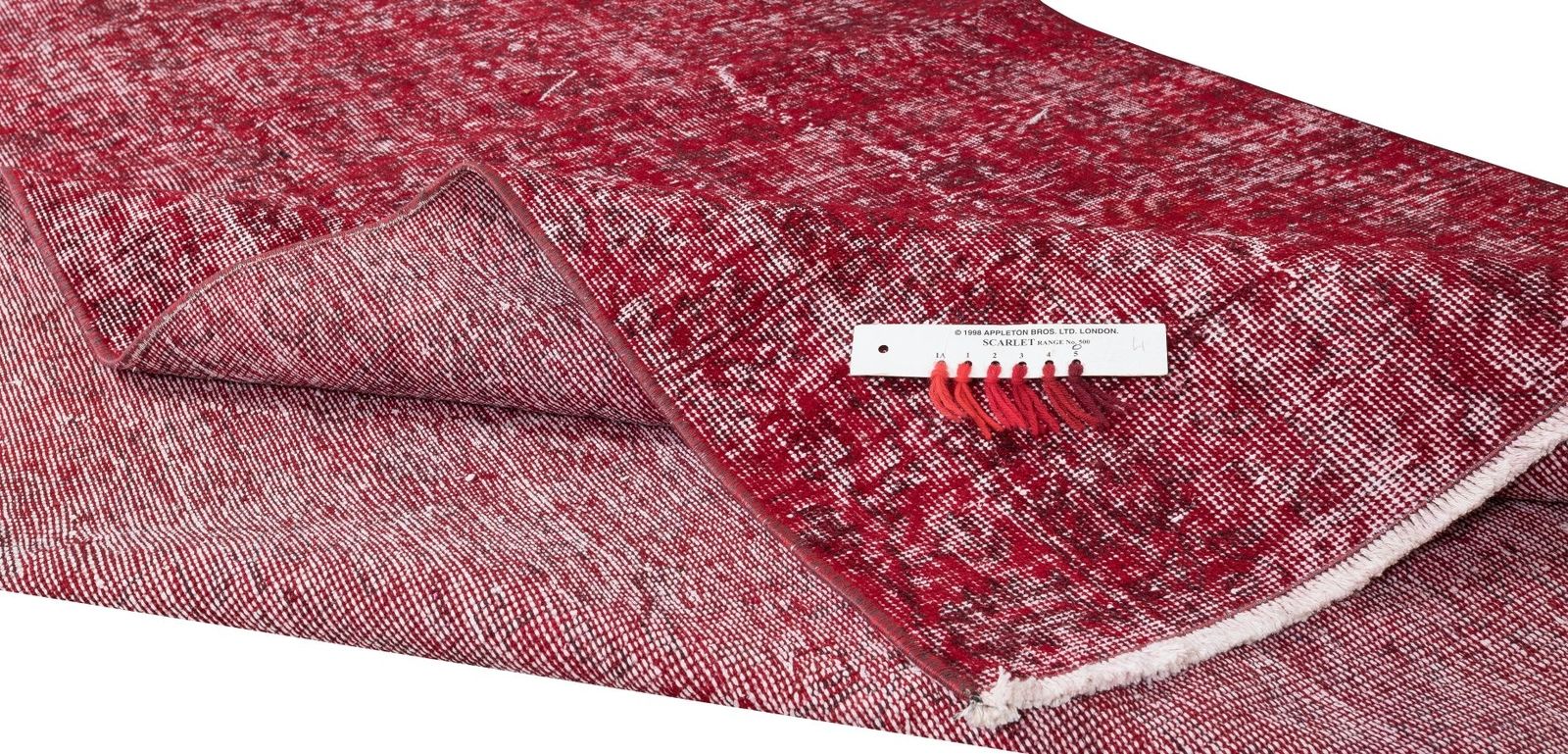 5.3x8.6 Ft Handmade Midcentury Turkish Rug Over Dyed In Red For Modern Interiors photo for sale