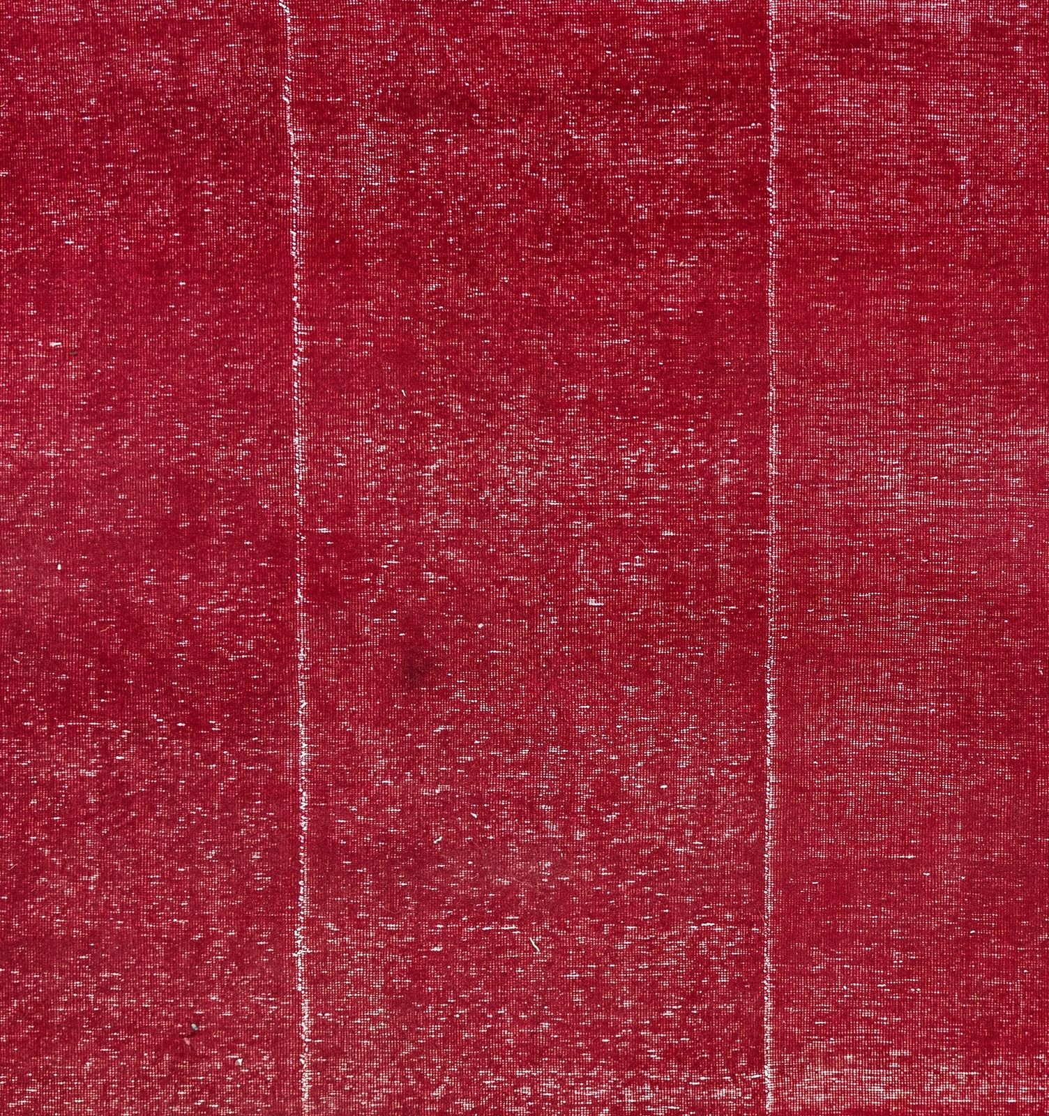 6.7x9.9 Ft Decorative Vintage Area Rug Overdyed In Red, Hand Knotted In Turkey photo Textiles