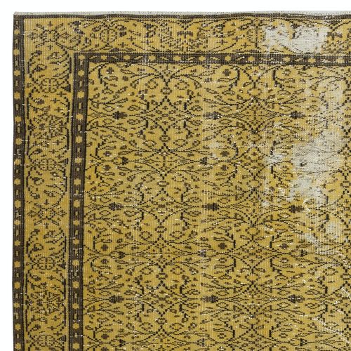 5.2x8.6 Ft Vintage Turkish Area Rug Dyed In Yellow 4 Modern Interiors photo Textiles