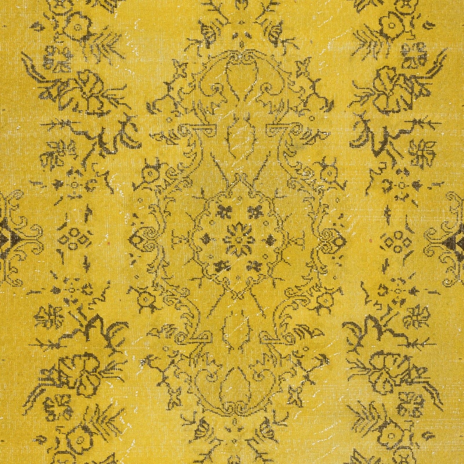 5.5x9.5 Ft Decorative Yellow Handmade Room Size Rug, Upcycled Turkish Carpet photo 534.0