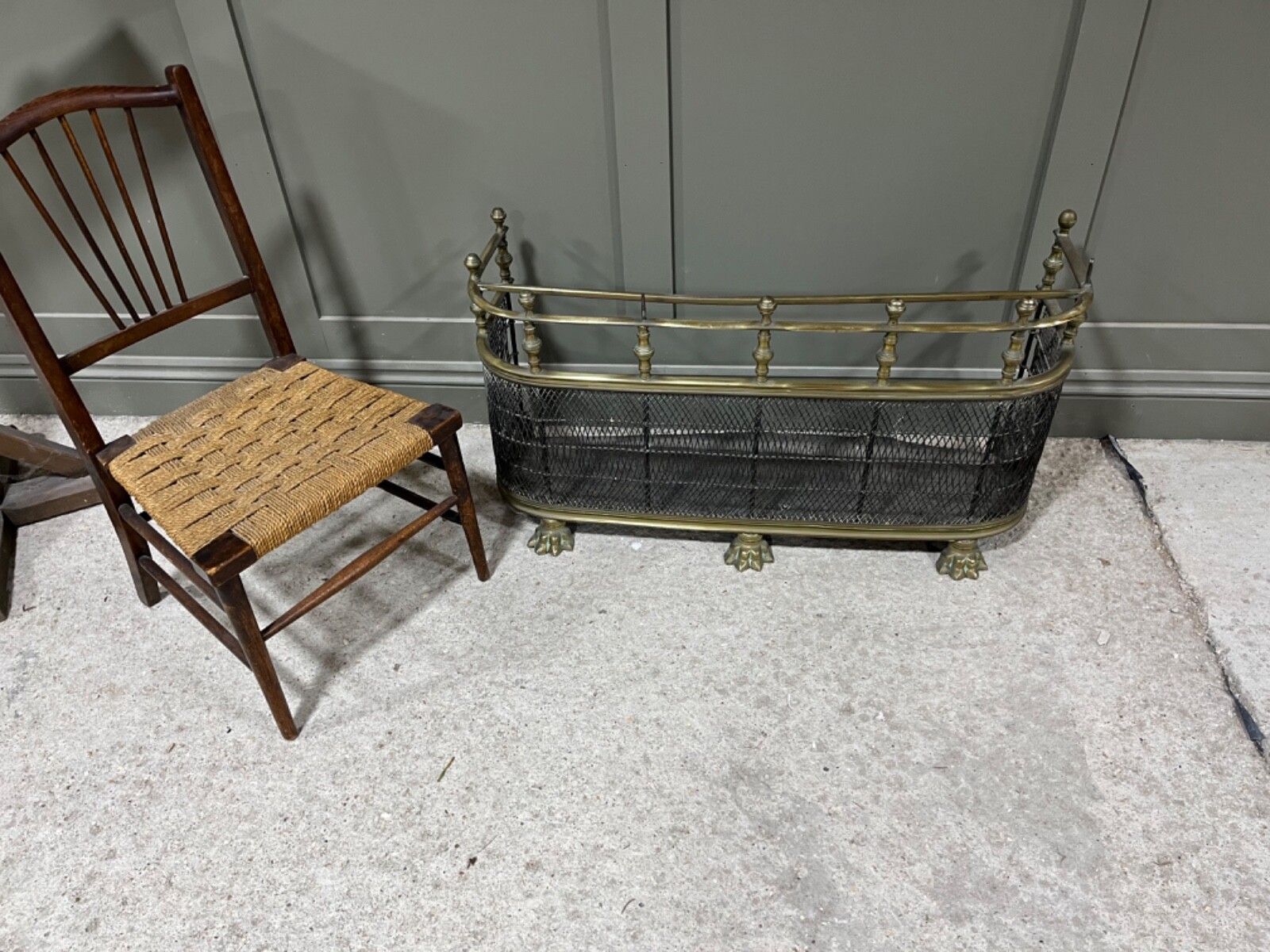 Antique Fireguard Brass Fire Fender Regency Period  Nursery D Shaped photo furniture