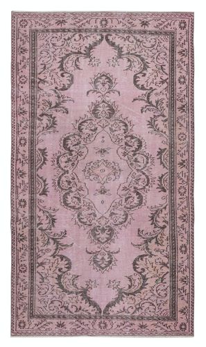 5.2x9 Ft Contemporary Wool Area Rug In Pink. Hand Knotted In Turkey