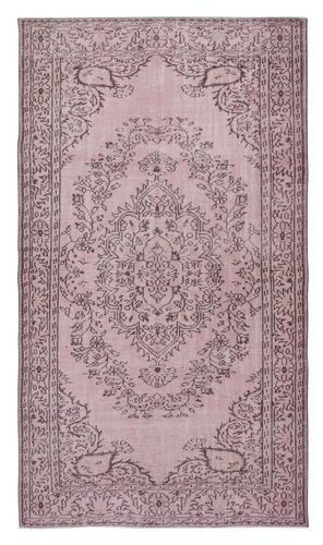 6x10.6 Ft Turkish Floor Rug In Pink Color. Modern Hand Knotted Area Rug