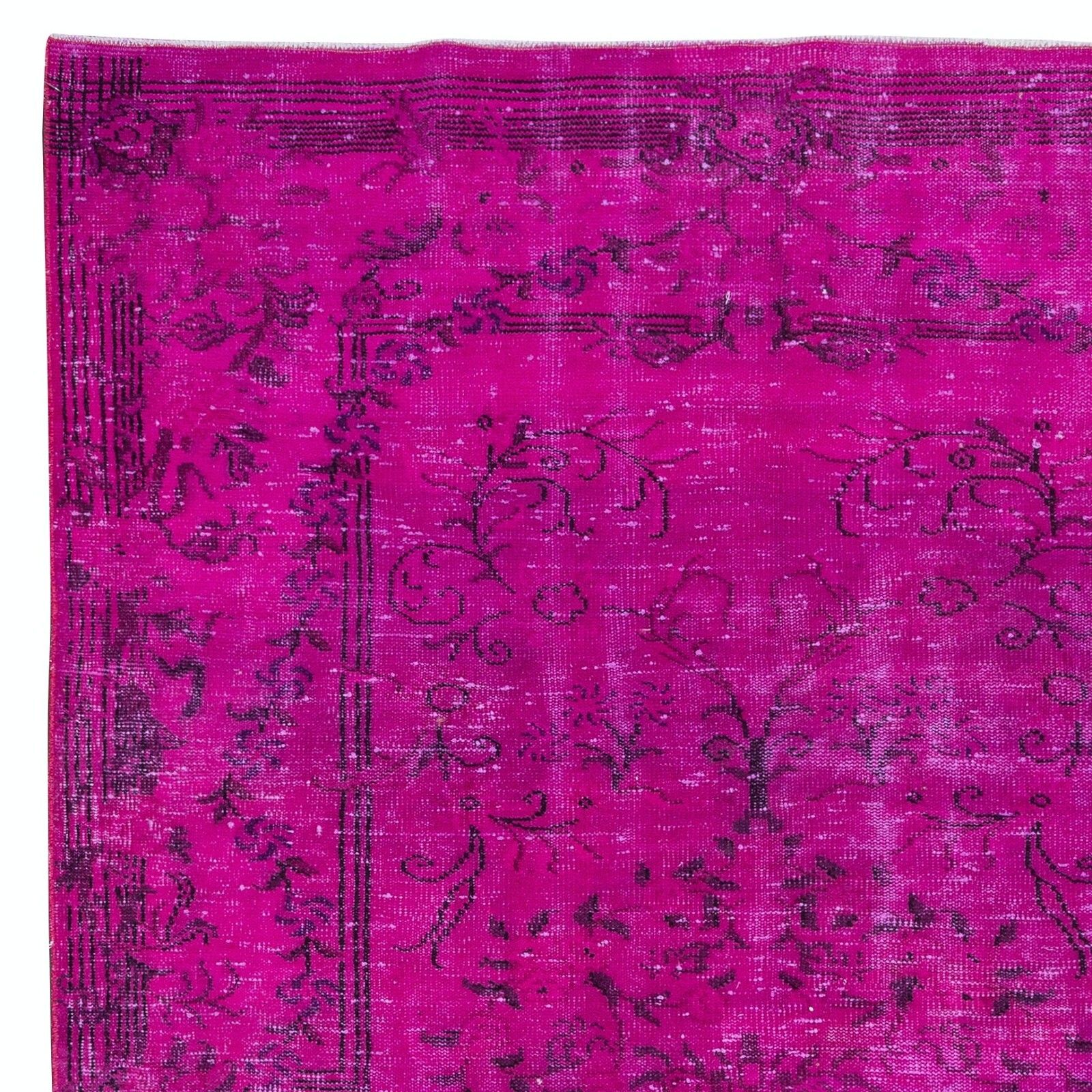 5.7x9 Ft Decorative Pink Area Rug For Modern Interiors, Handknotted In Turkey photo Textiles