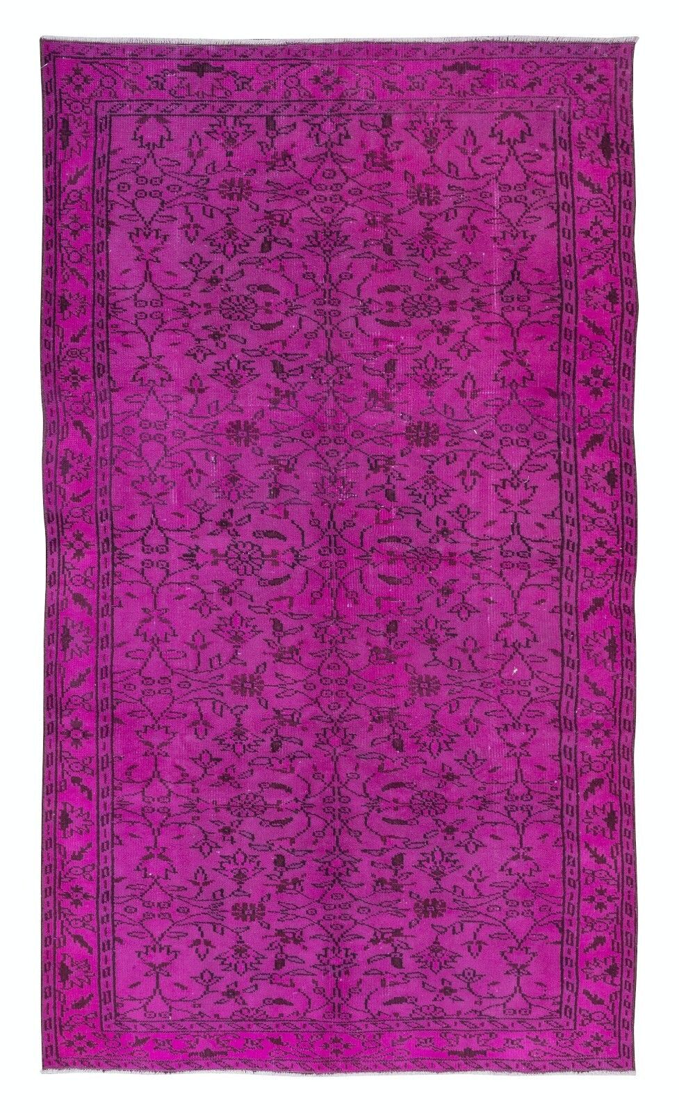 5.5x8.7 Ft Modern Floral Pattern Rug In Pink, Handwoven & Handknotted In Turkey