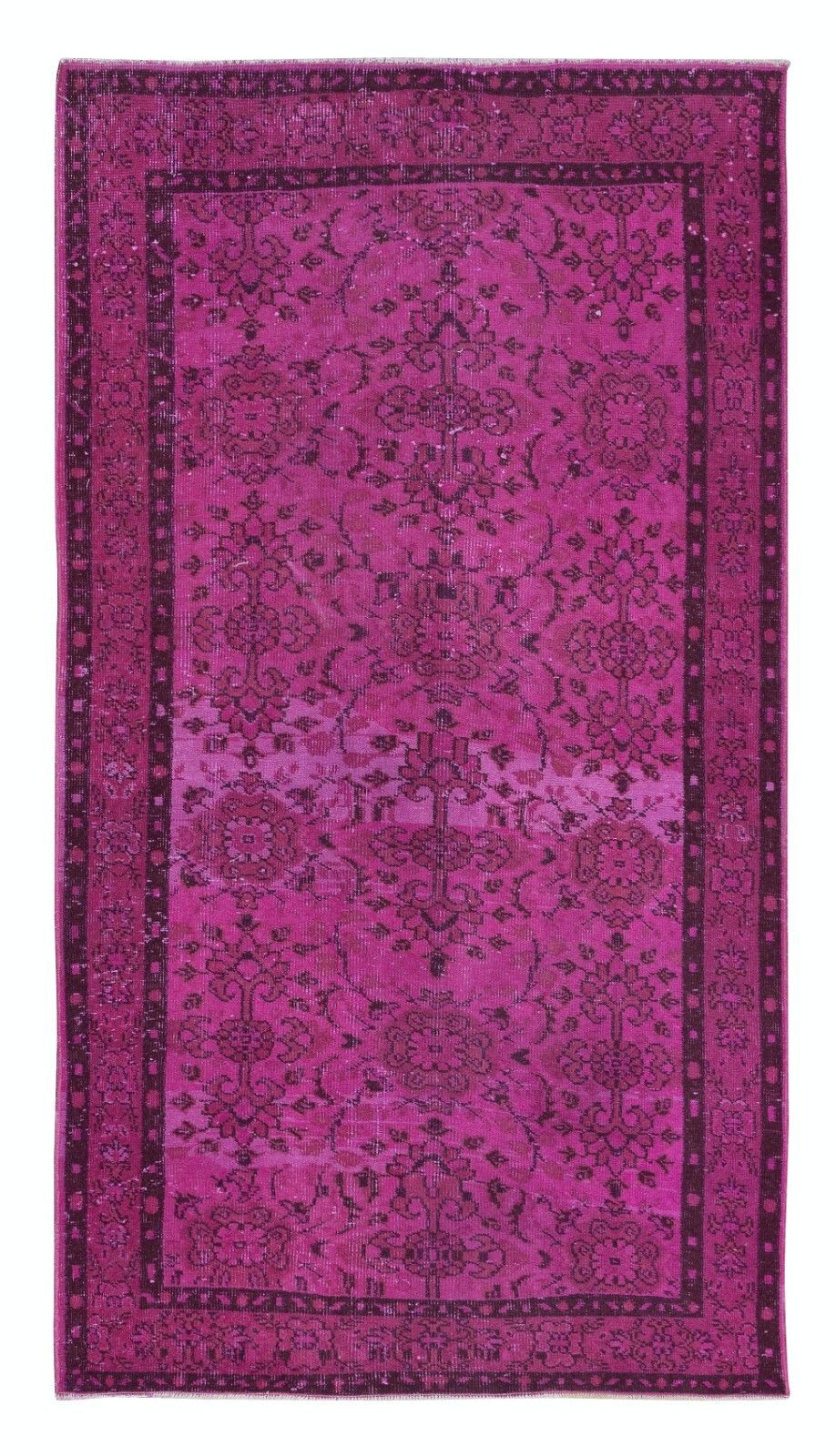4x7 Ft Floral Patterned Pink Rug For Modern Interiors, Handknotted In Turkey
