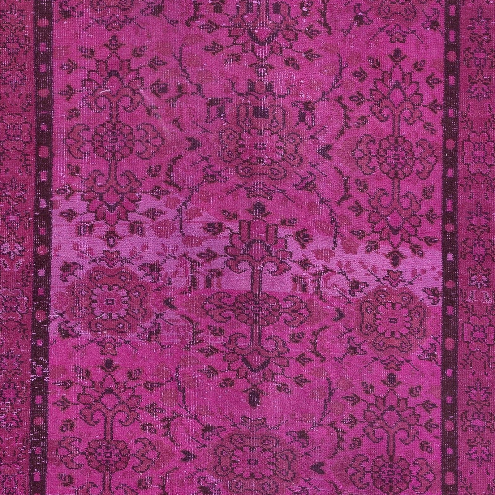 4x7 Ft Floral Patterned Pink Rug For Modern Interiors, Handknotted In Turkey photo 351.0
