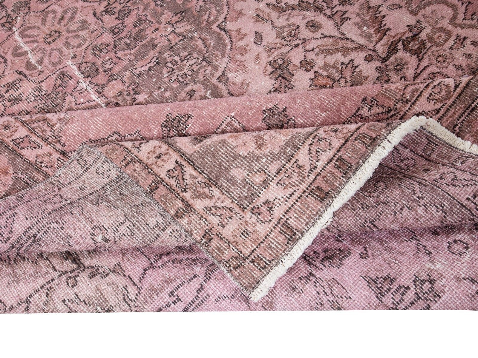 7x10.2 Ft One Of A Kind Contemporary Handmade Turkish Area Rug In Soft Pink photo for sale