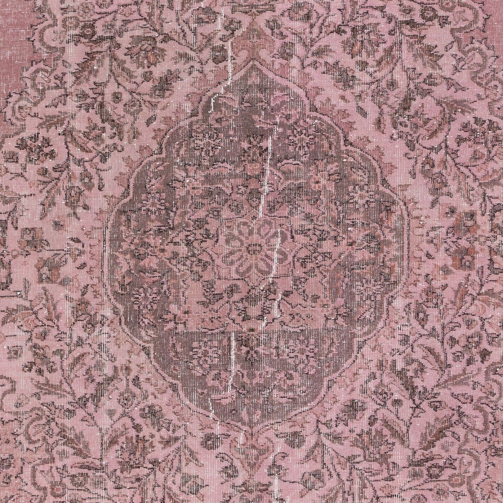 7x10.2 Ft One Of A Kind Contemporary Handmade Turkish Area Rug In Soft Pink photo 722.0