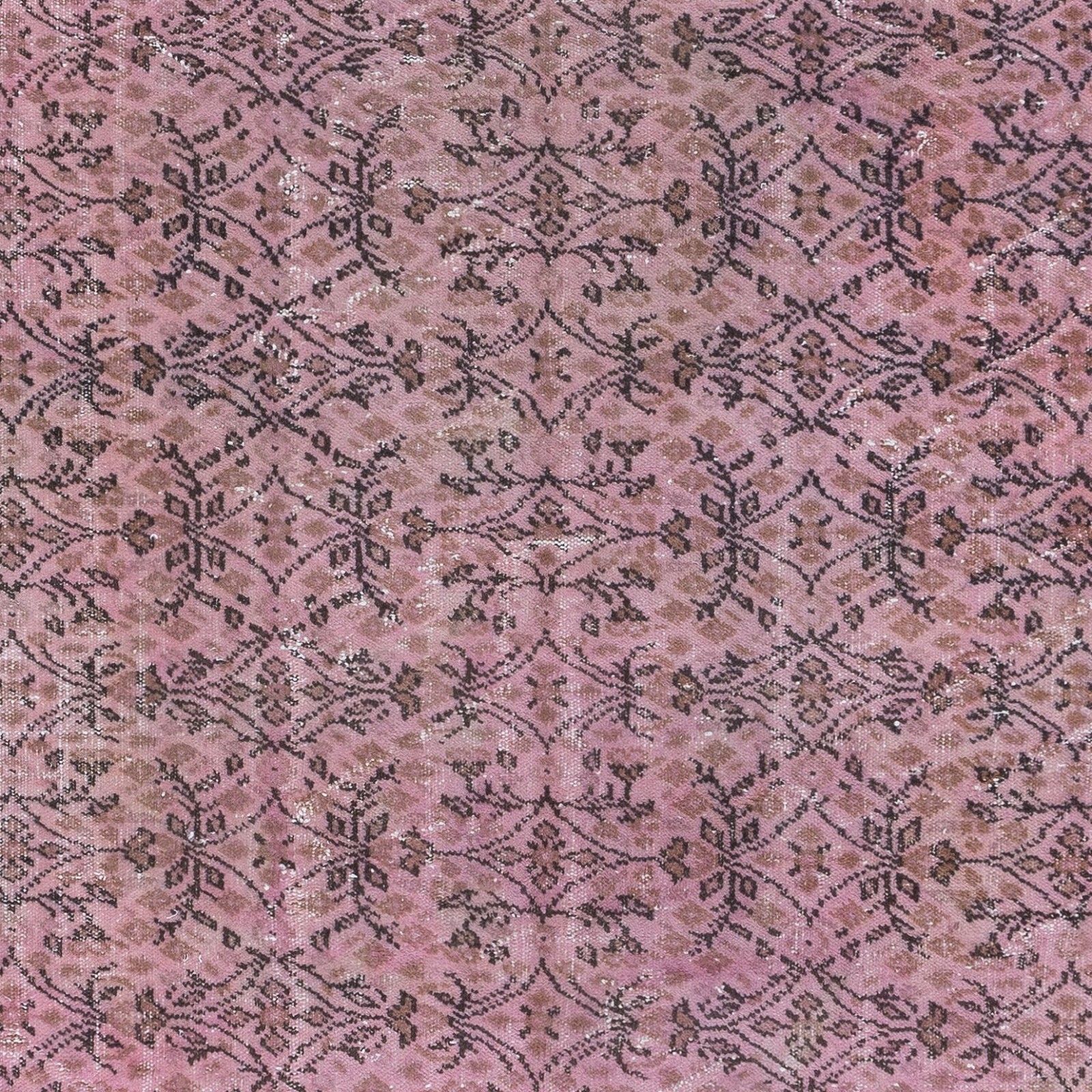 6.6x10 Ft Handmade Floral Pattern Floor Area Rug In Pink, Modern Turkish Carpet photo 670.0
