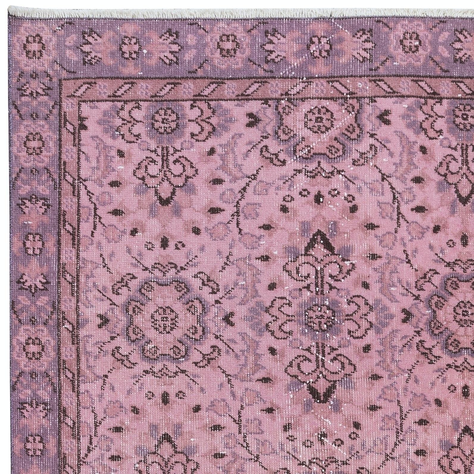 3.5x6.6 Ft Modern Handmade Pink Rug With Rustic Italian Mediterranean Style photo Textiles