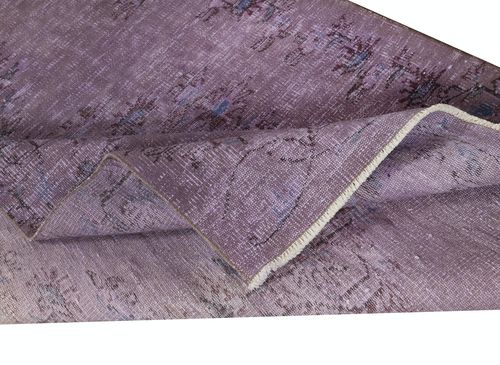 4.8x7.6 Ft Handmade Anti Bacterial Rug, Purple Color Hand Knotted Turkish Rug photo for sale