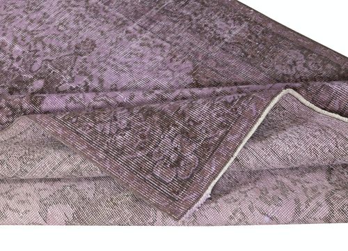 5.2x9 Ft Hand Made Purple Floor Rug From Turkey, Redyed Carpet For Living Room photo for sale