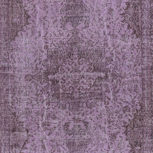 5.2x9 Ft Hand Made Purple Floor Rug From Turkey, Redyed Carpet For Living Room photo 398.0