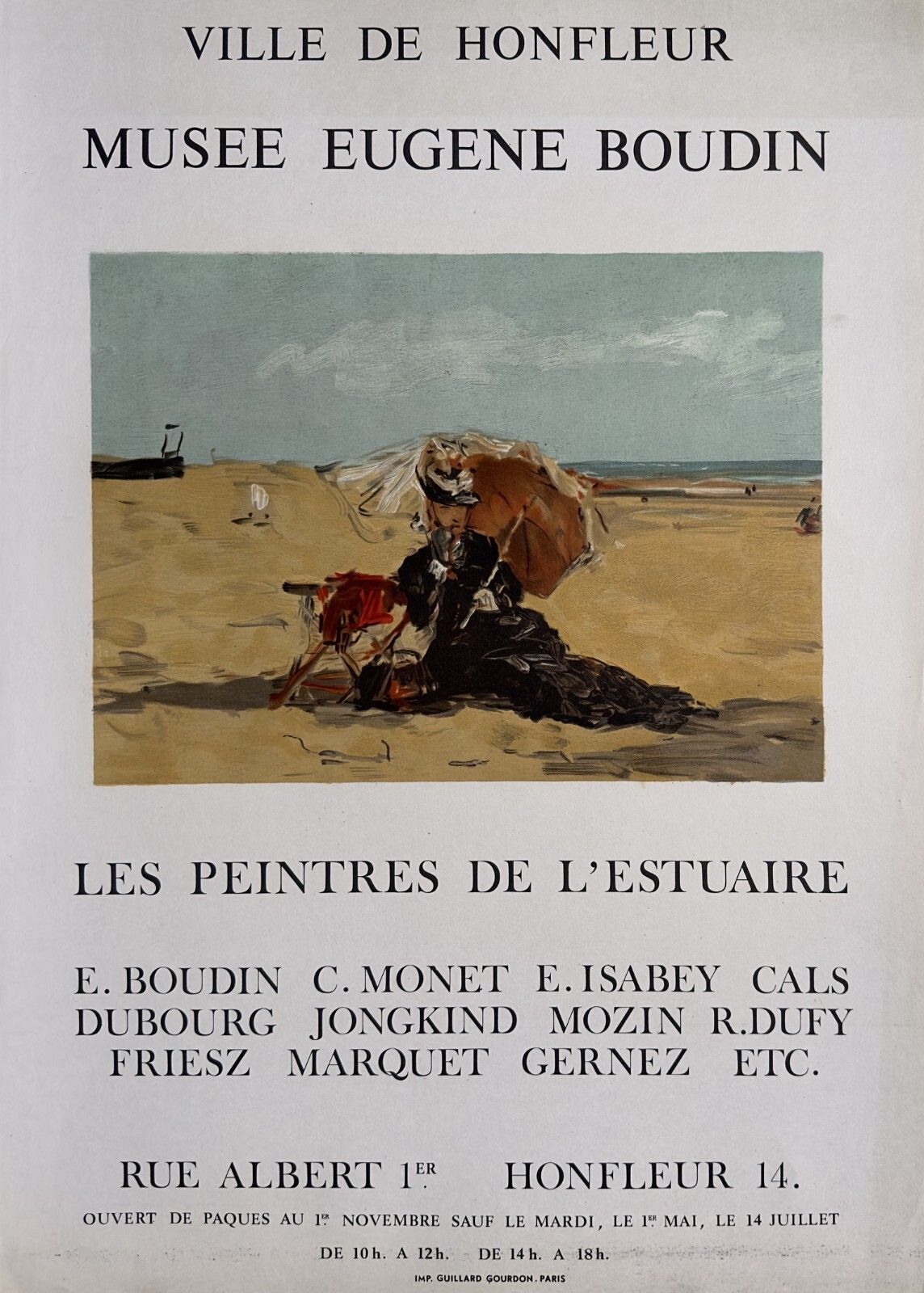 Eugène Boudin Vintage Poster Poster Exhibition Honfleur 1975 #Lithograph