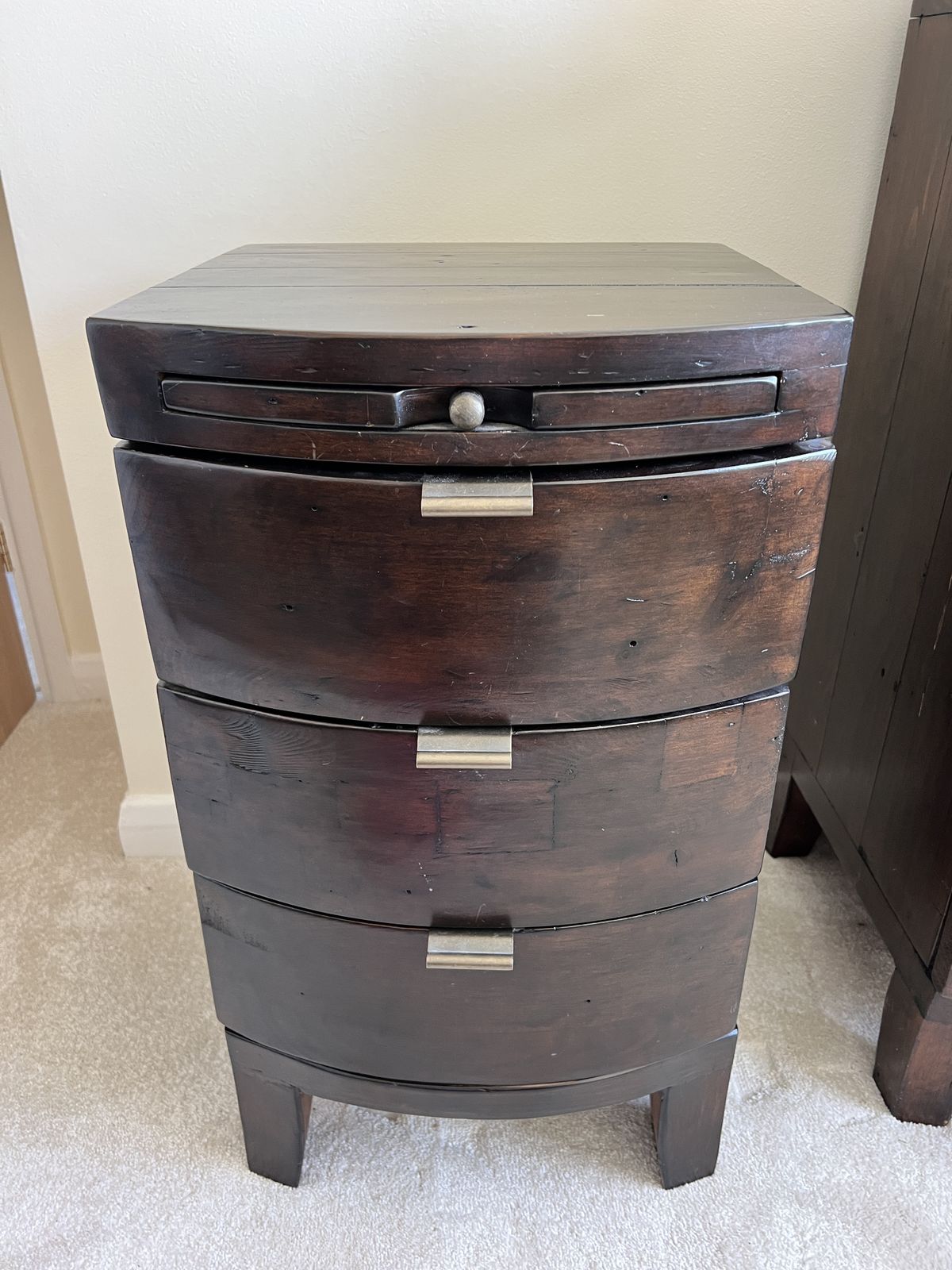 Barker And Stonehouse Solid Wood Navajos  Reclaimed 3 Drawer Bedside Table photo for sale