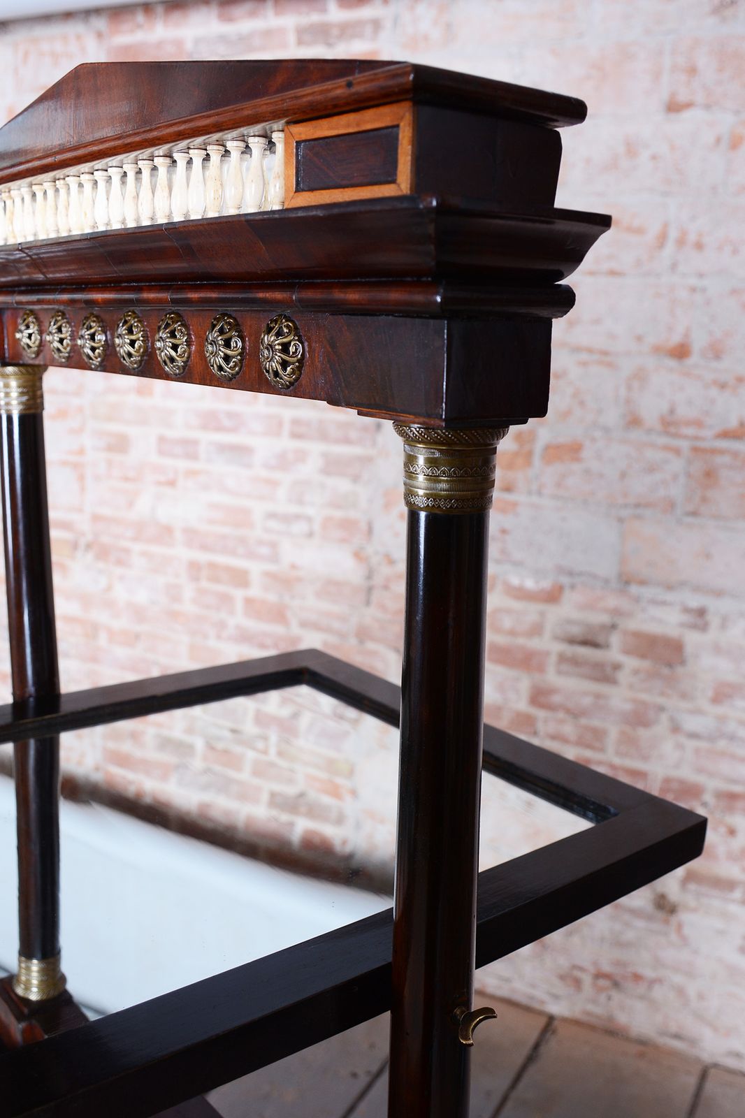Restored Empire Dressing Mirror, Mahogany, Brass, Bone, Polished, France, 1800s photo buy