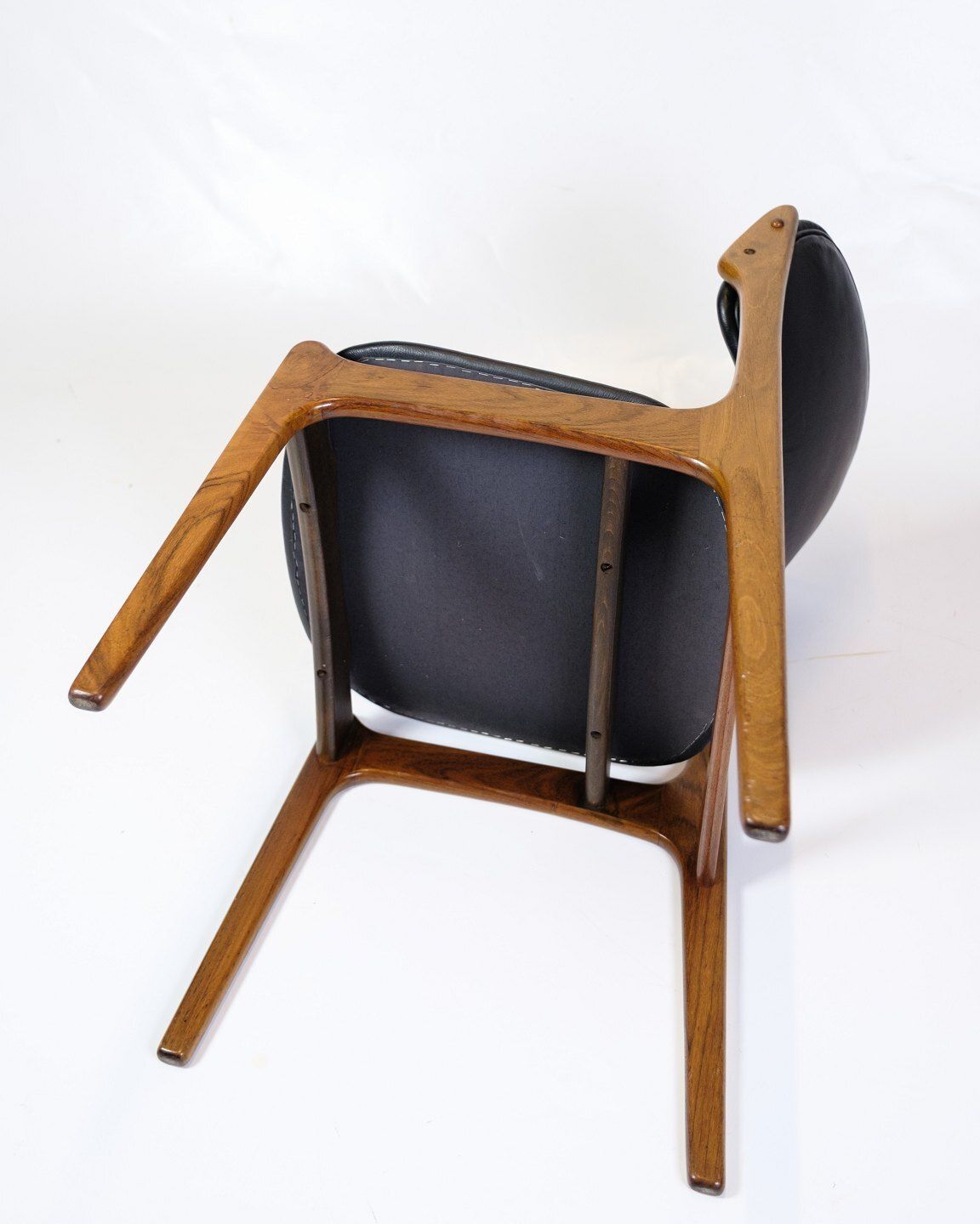 Set Of Four Dining Chairs Model Od49 In Rosewood & Black Leather By Erik Buch For Od Furniture From 1950s photo vinterior
