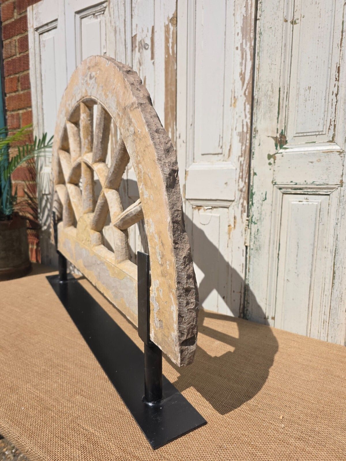 Antique Architectural Carved Stone Panel Jhali Window Fanlight Home Garden Decor photo 300.0