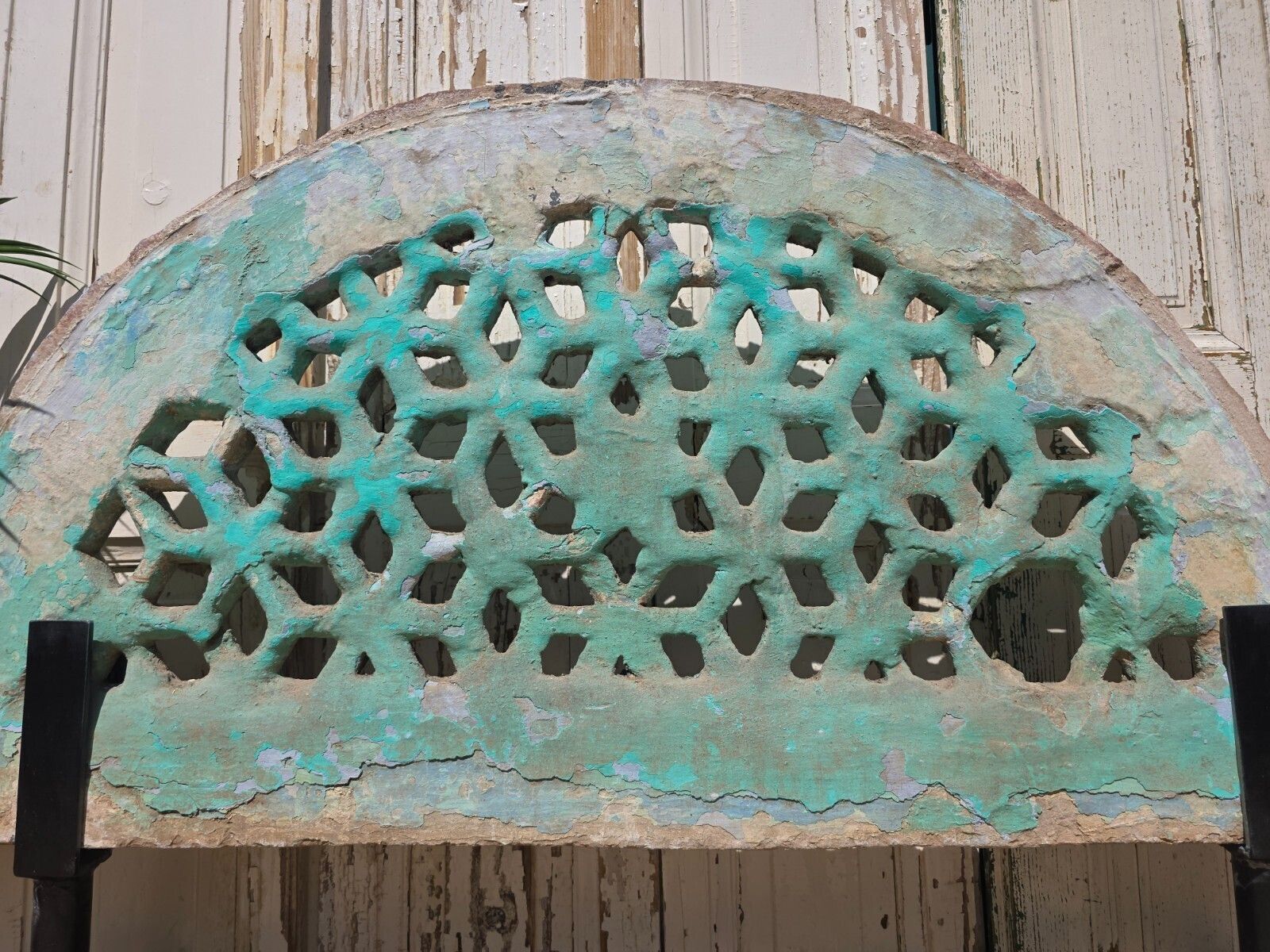 Antique Architectural Carved Stone Panel Jhali Window Fanlight Home Garden Decor photo furniture