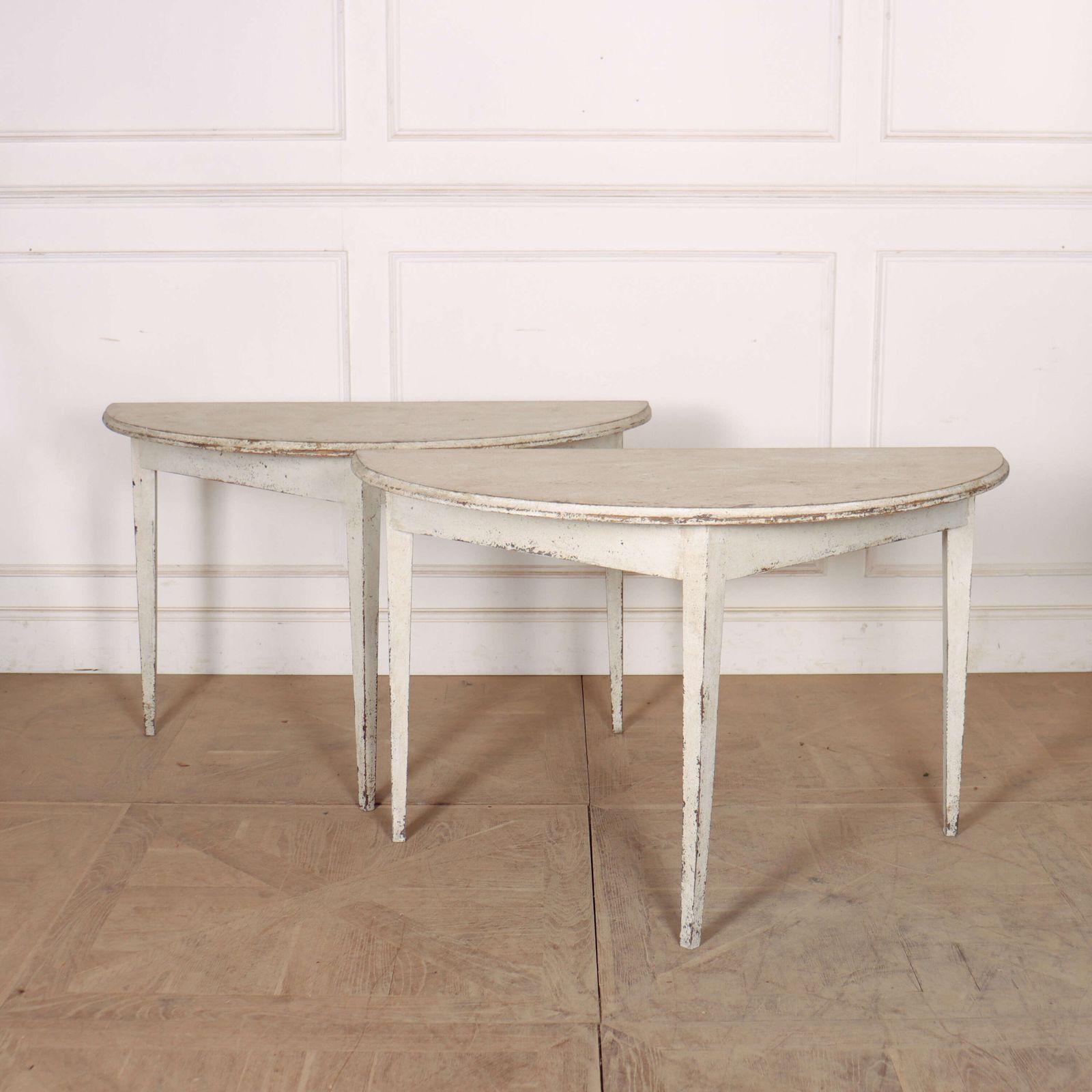 Pair Of Swedish Demi Lune Console Tables