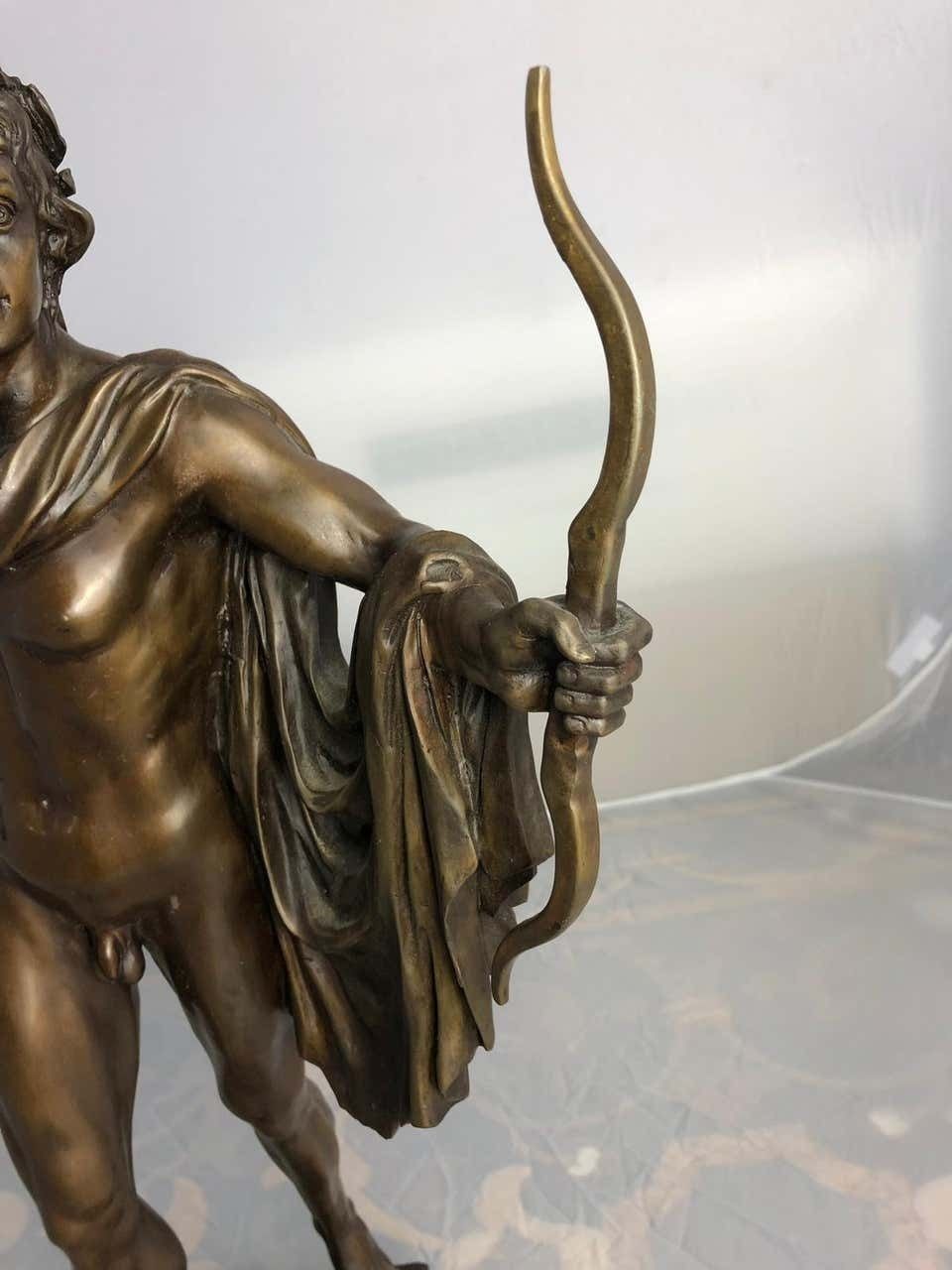 20th Century Bronze Statue Of Apollo The Greek God Of Archery photo buy