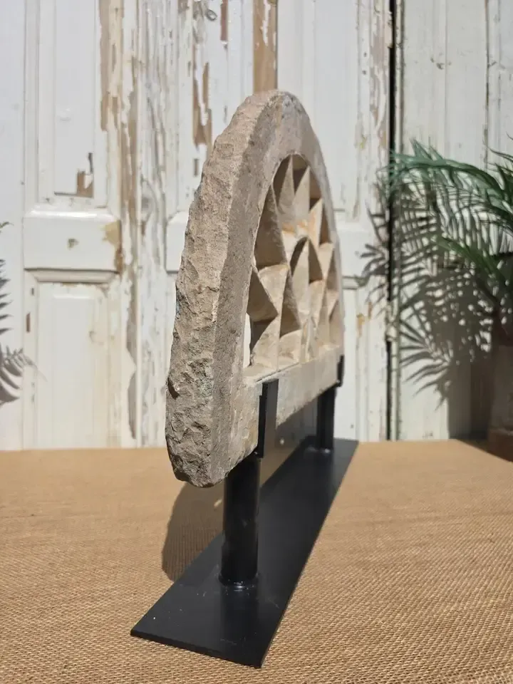 Antique Architectural Carved Stone Panel Jhali Window Fanlight Home Garden Decor photo 195.0