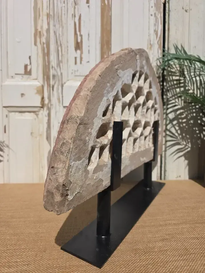 Antique Architectural Carved Stone Panel Jhali Window Fanlight Home Garden Decor photo buy