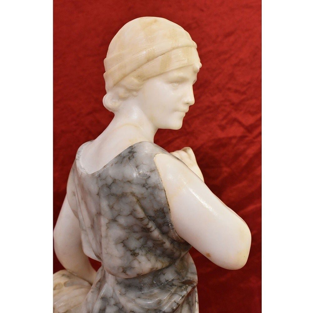 Antique Statues, Alabaster And Marble, Woman Sculpture, Signed Pugi, XIX Century. (Stal74) photo buy