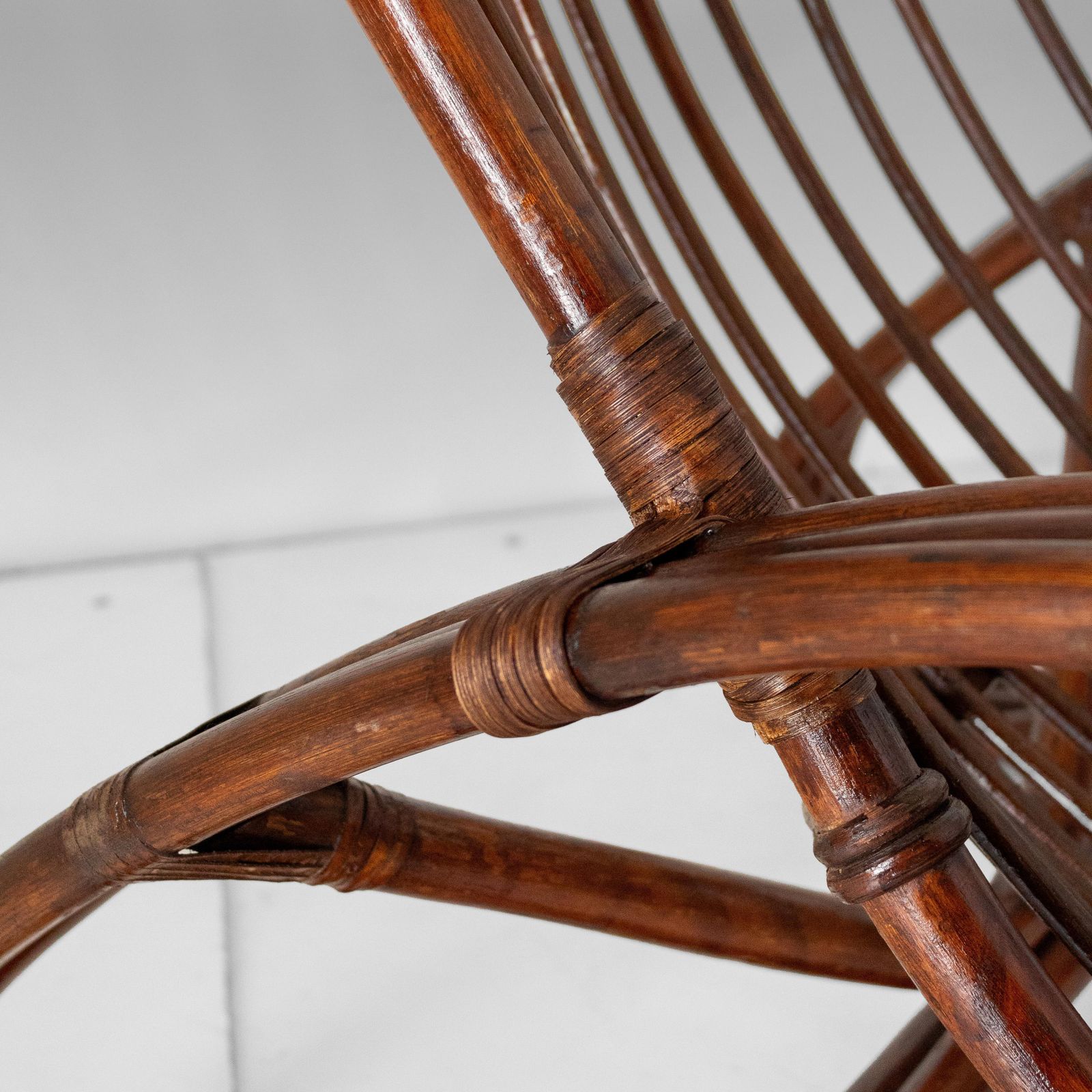 Furniture Mid Century Modern Bamboo Armchair In The Style Of Tito Agnoli, Italy 1960s photo