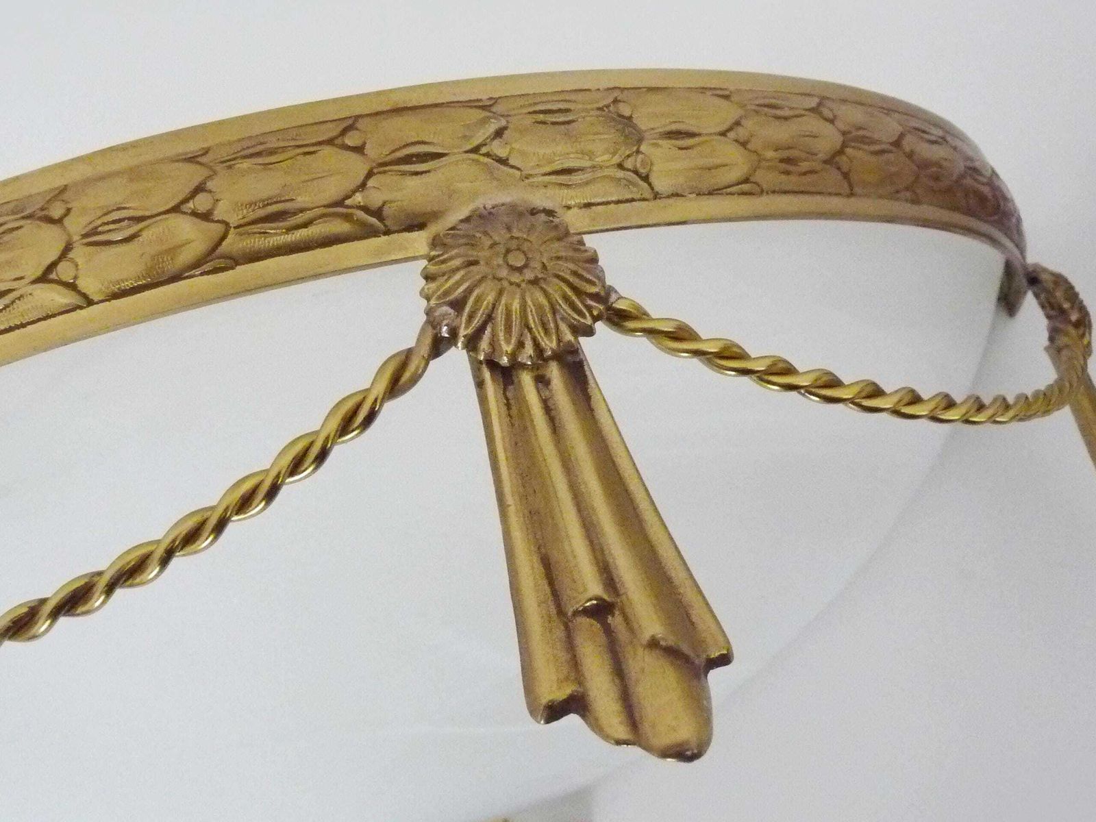 Large Pair Of Half Moon Brass And Glass Wall Sconces From Maison Zonca, Italy photo vinterior